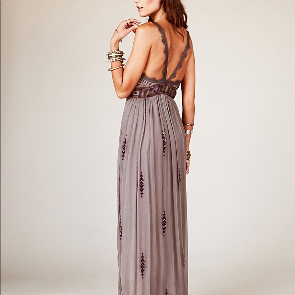 Free People Purple Embroidered Artemis Maxi Dress - Picture 2 of 10